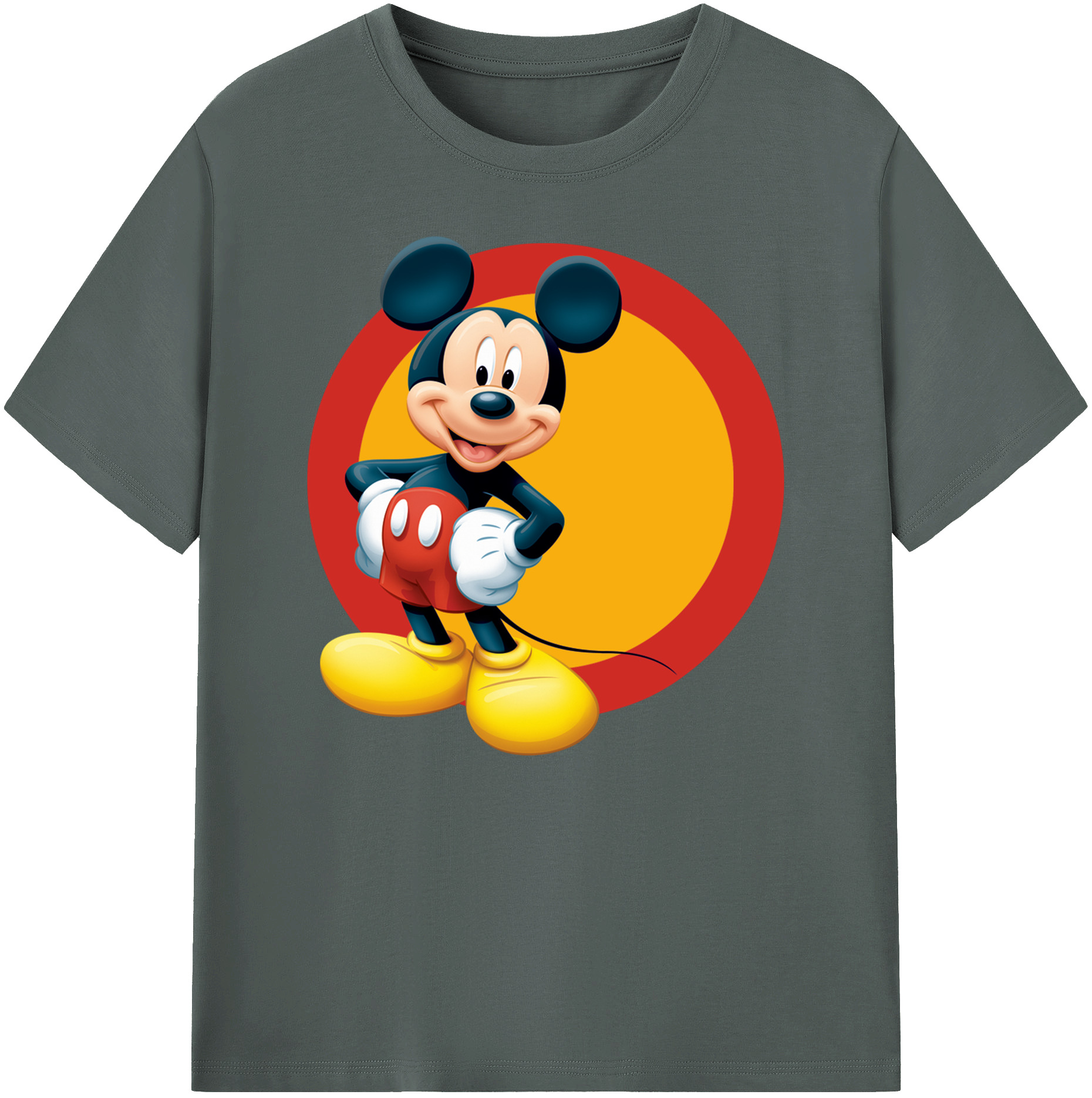 ミッキーマウス Mickey Mouse 綿100％ メンズ半袖Tシャツ｜肌触りやわらか＆通気性